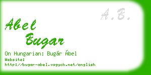 abel bugar business card